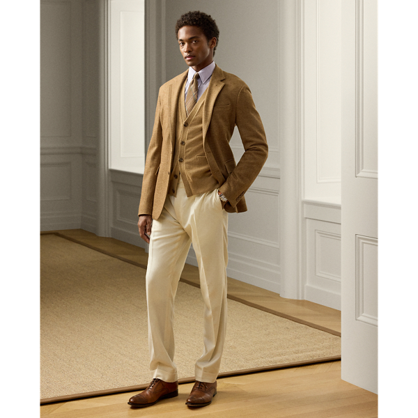 売れ筋商品|||ラルフローレン ニット&セーター レディース アウター WOOL BLEND V NECK CARDIGAN - Cardigan - collection camel melange Lauren Ralph Lauren Women's Rib-Knit Linen-Blend V-Neck