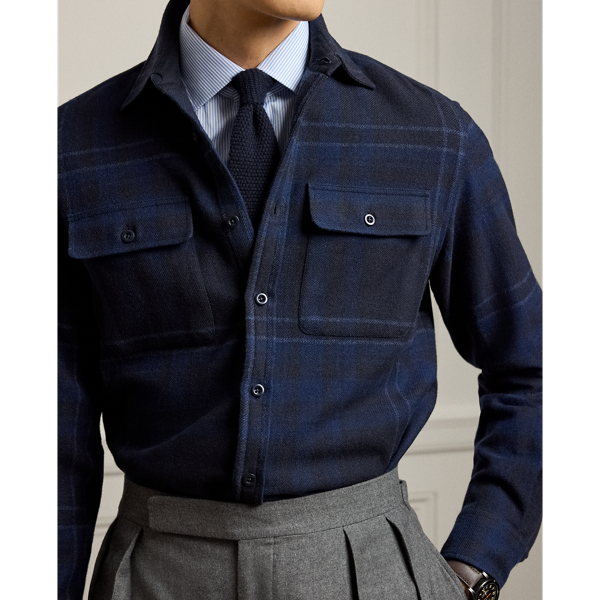 Plaid Wool-Blend Shirt