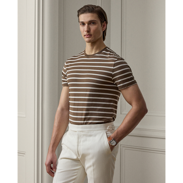 Striped Lisle Crewneck T-Shirt