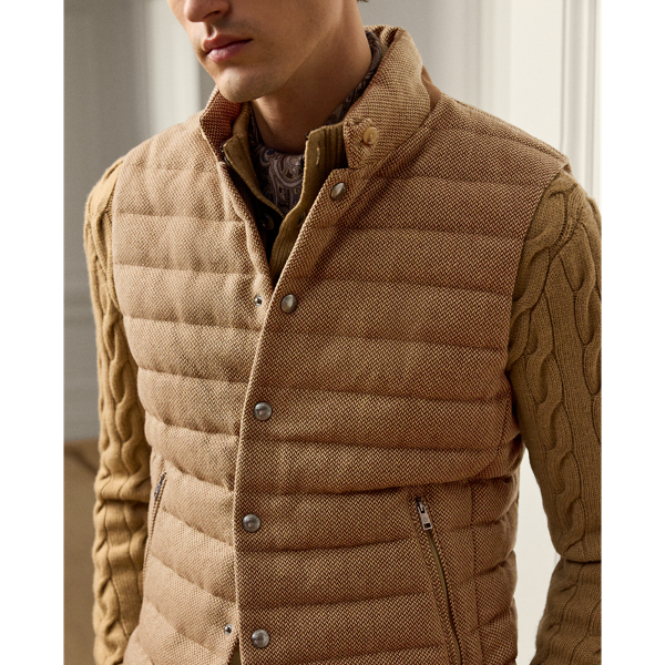 Quilted Tweed Down Vest