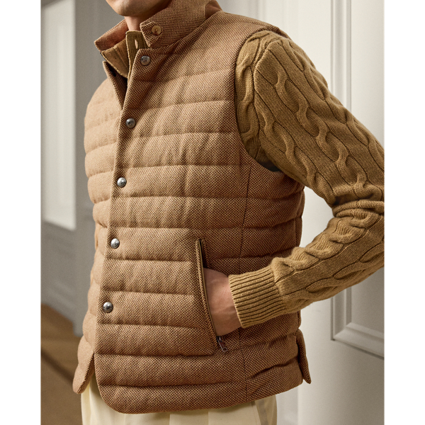 Quilted Tweed Down Vest