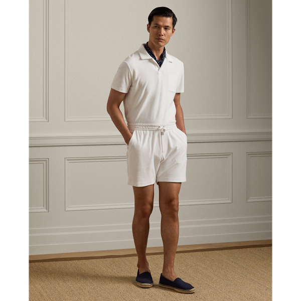 Classic White Riviera Terry Polo Shirt Purple Label 4