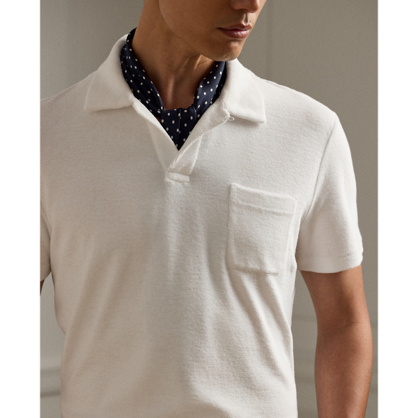 Classic White Riviera Terry Polo Shirt Purple Label 6