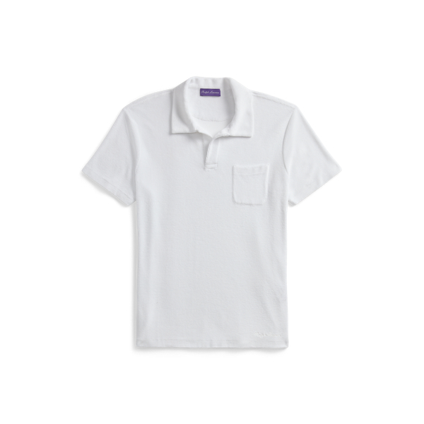 Classic White Riviera Terry Polo Shirt Purple Label 2