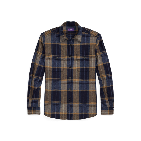 Plaid Wool-Cashmere Shirt 