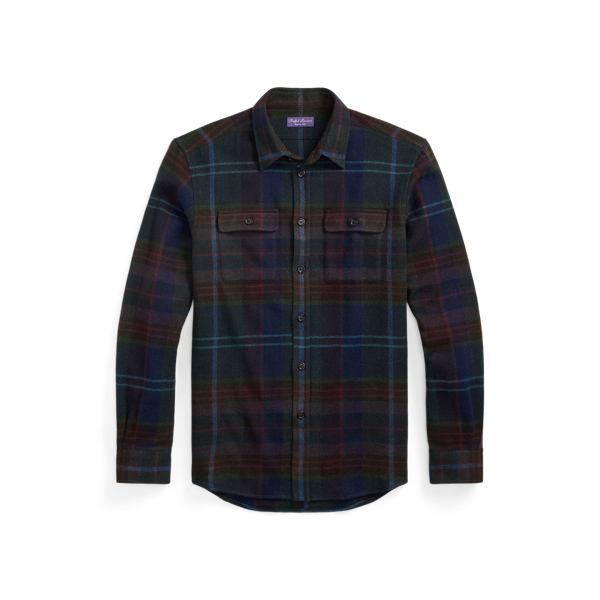Plaid Wool Twill Shirt