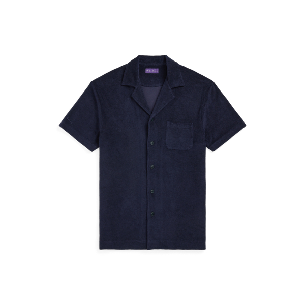 Textured Linen-Silk Polo-Collar Sweater