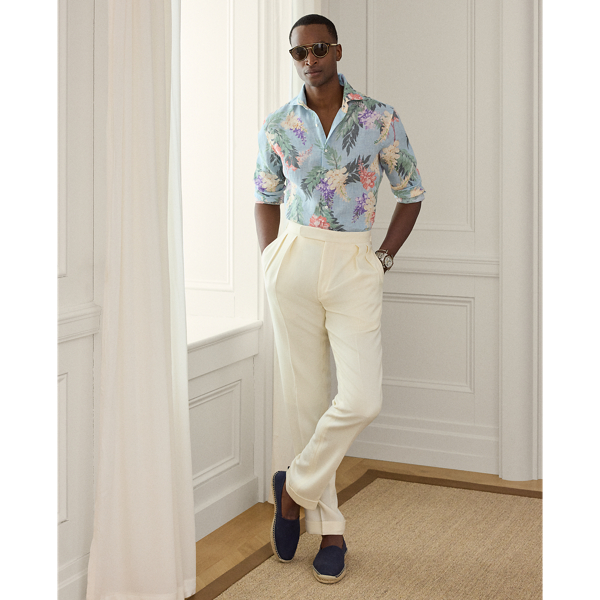 Floral-Print Linen Shirt