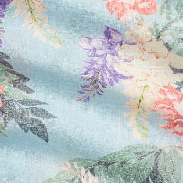 Floral-Print Linen Shirt