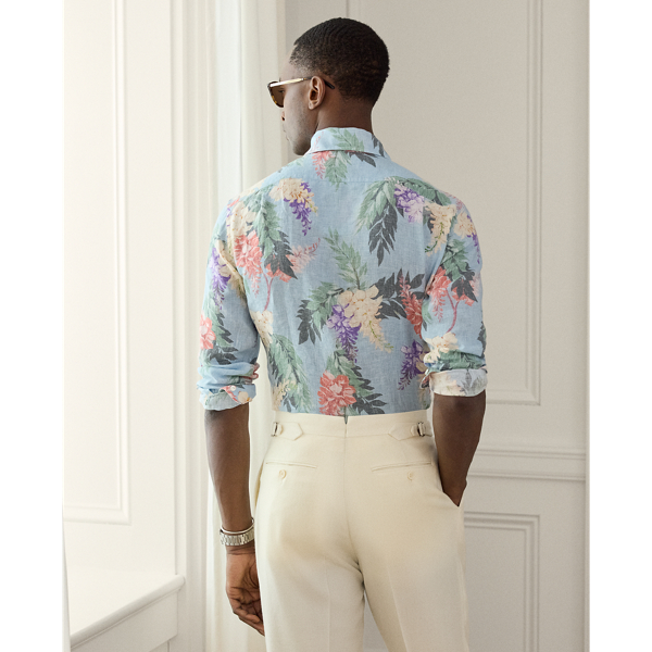 Floral-Print Linen Shirt