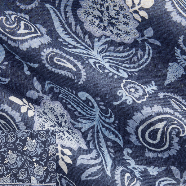 Paisley-Print Linen Camp Shirt