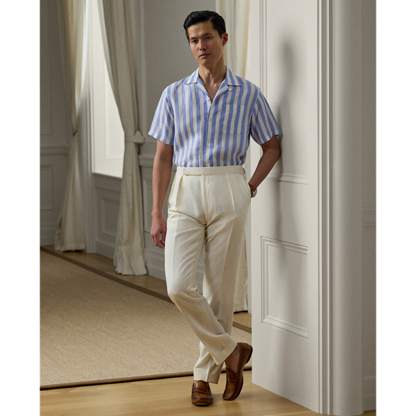 Striped Linen Camp Shirt