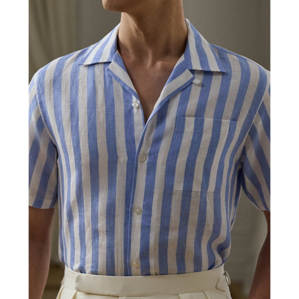 Striped Linen Camp Shirt