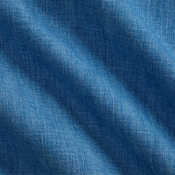 Shore Indigo Cotton-Linen Denim Western Shirt Purple Label 7