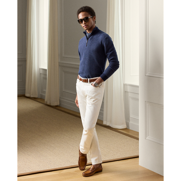 Birdseye Cashmere Quarter-Zip Sweater