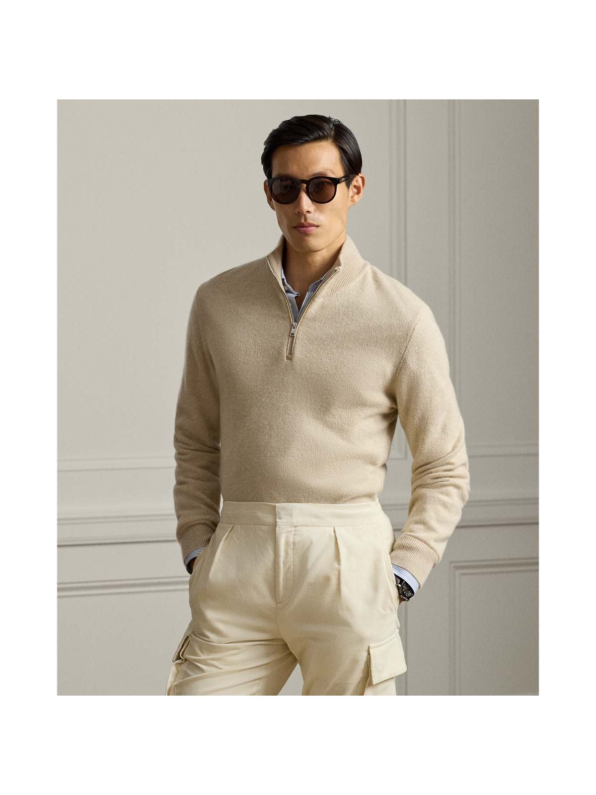 Мужские свитеры Ralph Lauren Birdseye Cashmere Quarter-Zip Sweater — фото 5