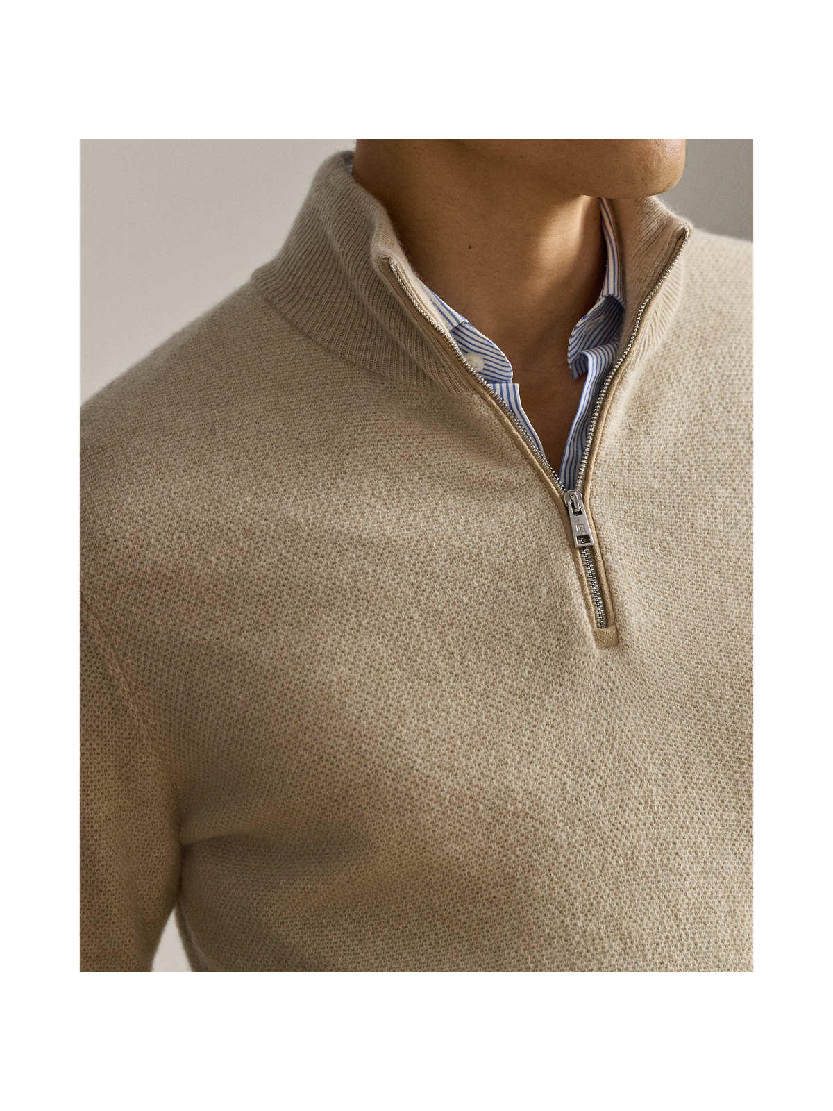 Мужские свитеры Ralph Lauren Birdseye Cashmere Quarter-Zip Sweater — фото 3