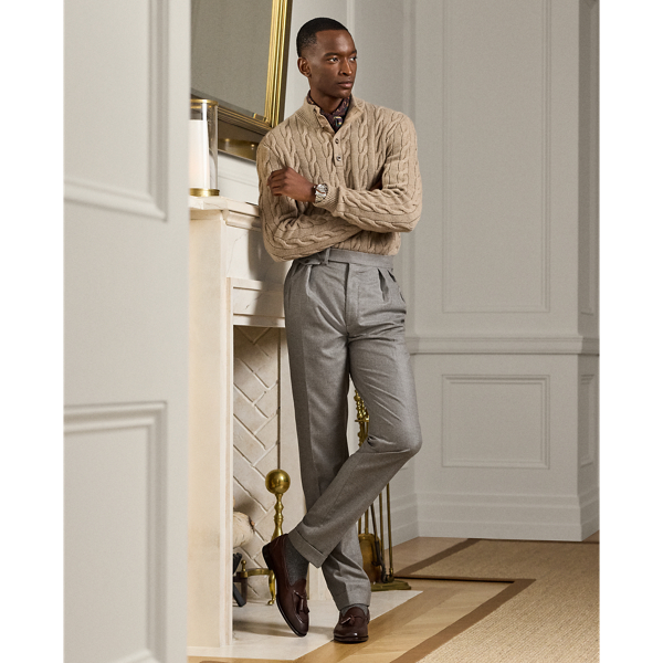 Cable-Knit Cashmere Mockneck Sweater