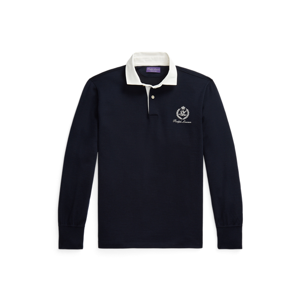 Double-knit rugbyshirt met embleem