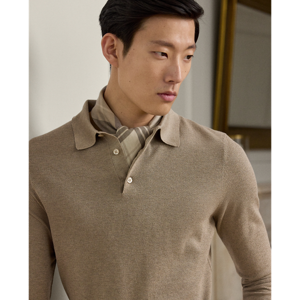 Silk-Cotton Polo-Collar Sweater | ラルフ ローレン公式