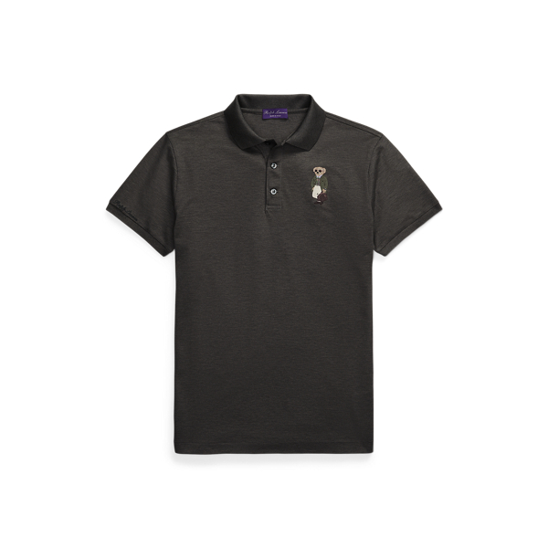 Purple Label 커스텀 슬림 폴로 베어 피케 폴로 셔츠 미디엄 그레이 멜란지 2
