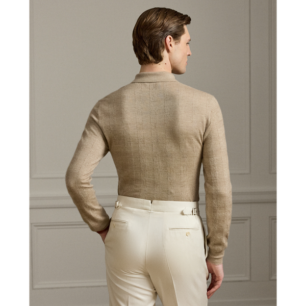 Glencheck-Kaschmirpullover mit Kragen Purple Label in Trüffel multi 5