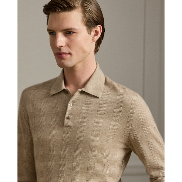 Glencheck-Kaschmirpullover mit Kragen Purple Label in Trüffel multi 6