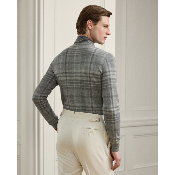 Plaid Cashmere Crewneck Jumper 