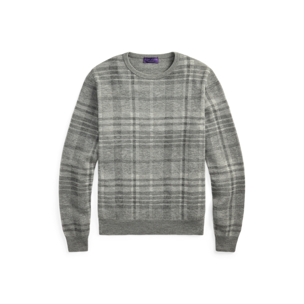 Plaid Cashmere Crewneck Jumper 