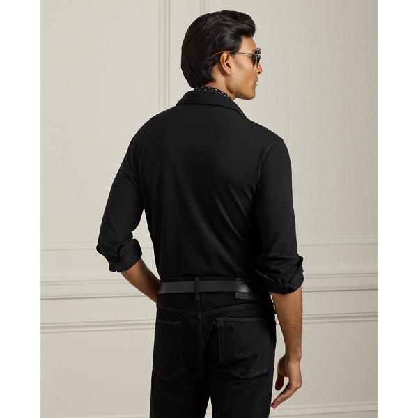 Cotton-Cashmere Piqué Polo Shirt