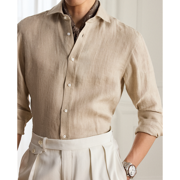 Tick-Weave Linen Shirt