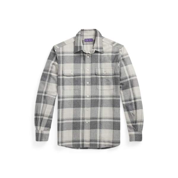 チェック ウールシルクカシミヤ シャツ | ラルフ ローレン公式