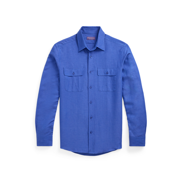 【Ralph Lauren】夏リゾート気分を楽しむ ストライプキャンバス ストライプド ショートスリーブ キャンプ シャツ