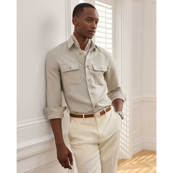 Camisa de seda y lino 