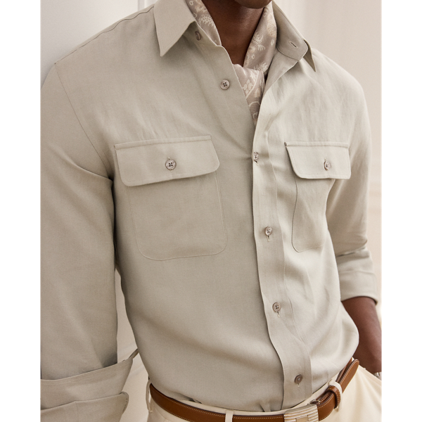 Camisa de seda y lino 