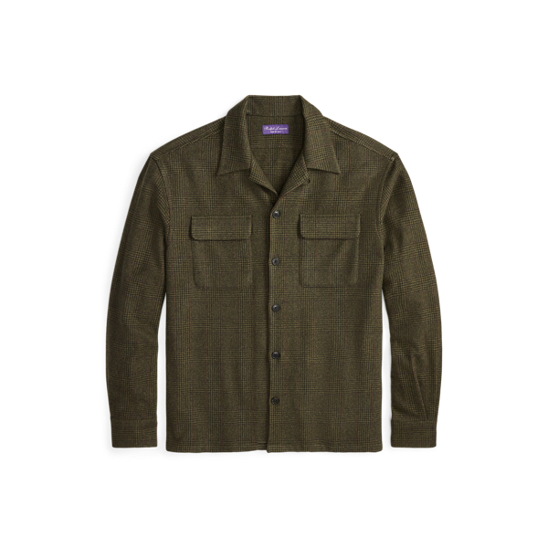 Glencheck-Kurzarmhemd aus Kaschmir Purple Label in 1