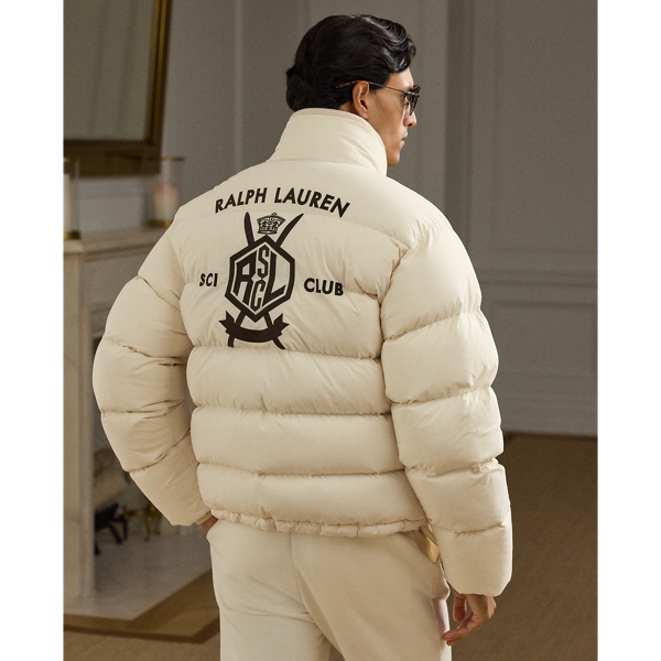 Antique Cream Emerson Quilted Down Jacket Purple Label 5