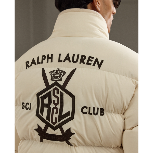 Antique Cream Emerson Quilted Down Jacket Purple Label 8