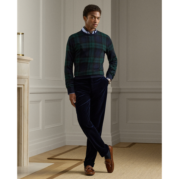 Plaid Cashmere Crewneck Jumper