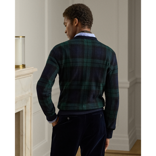Plaid Cashmere Crewneck Jumper