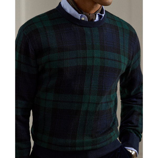 Plaid Cashmere Crewneck Jumper