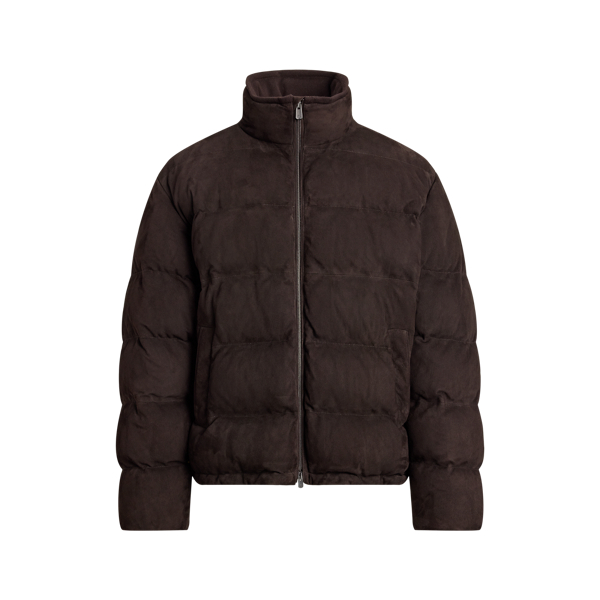 Emerson Quilted Suede Down Jacket Purple Label 1