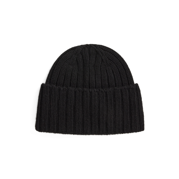 Crest Rib-Knit Cashmere Beanie