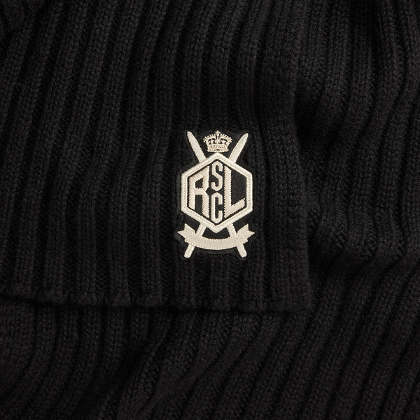 Crest Rib-Knit Cashmere Scarf