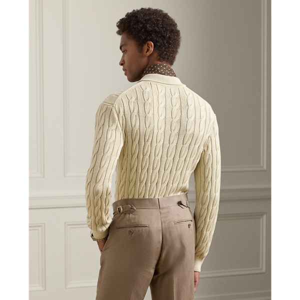 Cable-Knit Cotton-Silk Sweater
