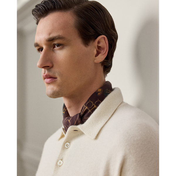 Cashmere-Alpaca Polo-Collar Sweater