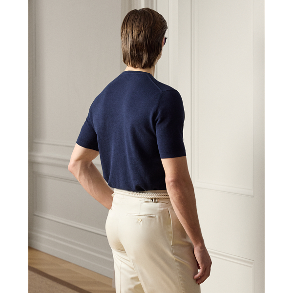 Kurzarmpullover aus einer Seidenmischung Purple Label in Klass. Vorstands-Navy 5