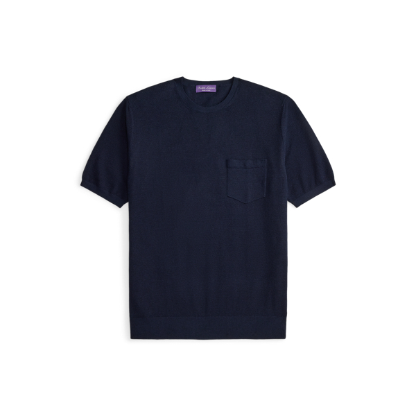 Kurzarmpullover aus einer Seidenmischung Purple Label in Klass. Vorstands-Navy 2