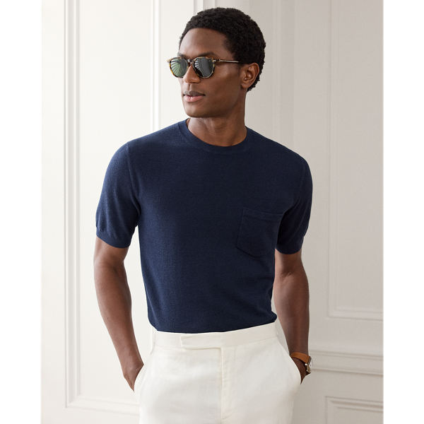 Racing Navy Silk Blend Jumper Purple Label 1