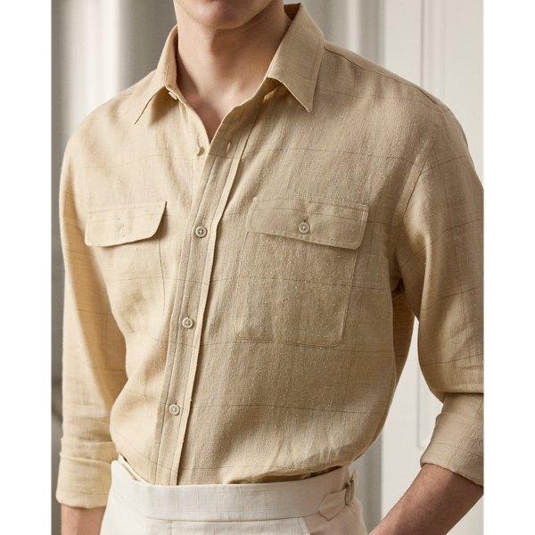 Hemd mit Windowpane-Karo Purple Label in Klassisch-Sandbraun 6